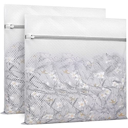 Muchfun 2Pcs Durable Diamond Mesh Laundry Bags for Delicates 24 x 24 Inches - size: 2 XX-Large