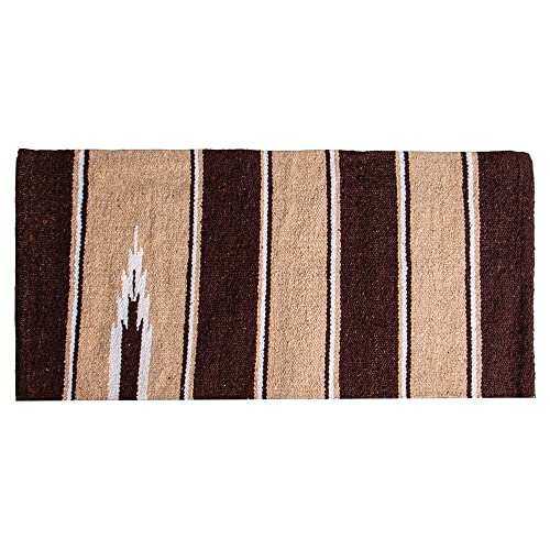 Dura-Tech Western Navajo Saddle Blanket for Horses 32x34 | Vibrant Navajo Design | Ideal Over Protective Pad | Lightweight | Low Bulk | Machine Washable - color: Brown/Tan
