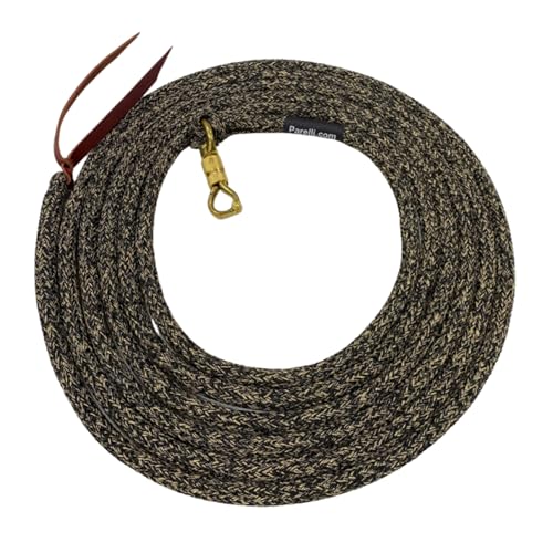PARELLI 22 Foot Line Ground Training Rope - Strong Everyday Use All-Purpose Large Horse Lead Rope with Loop & Latigo Popper | 9/16" Diameter Smooth Yachting Braid, Vaquero - color: Vaquero