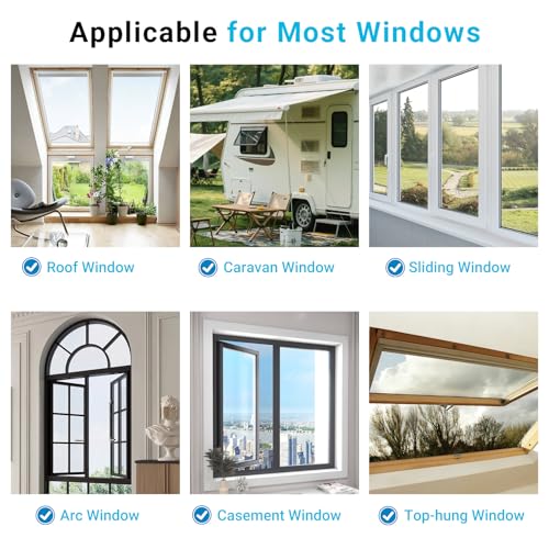 Magnetic RV Window Screen, Max 36 x 56" + Corner & Wind Clips for 2 Windows - size: 1 Pack