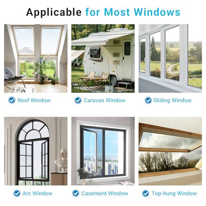 Magnetic RV Window Screen, Max 36 x 56" + Corner & Wind Clips for 2 Windows - size: 1 Pack