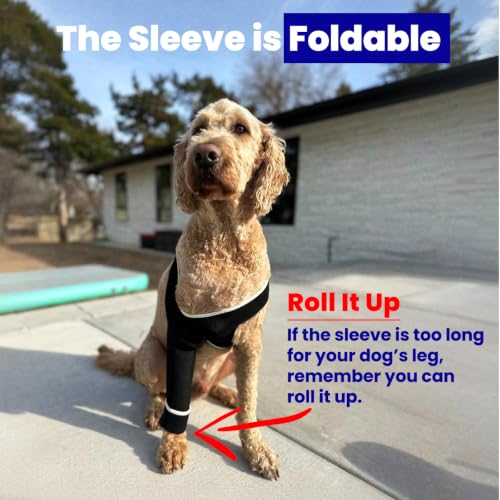 Dog Front Leg Sleeve, XLarge, Comfortable, Breathable Material, Adjustable Elastic Band, for Hot Spots, Wounds, Bandages | Prevent Licking Ensure Faster Recovery, Cone Alternative, Breathable Material, Stretchy Elastic Band, For Hot Spots, Wounds - size: