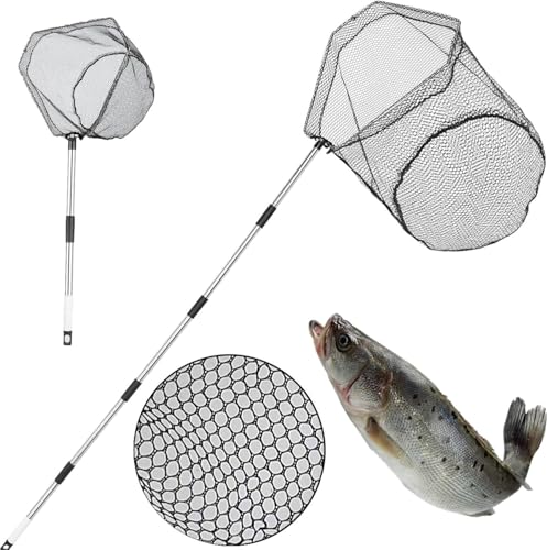 Fishing Net with Handle - 85" Adjustable Extension Pole Fishing Net