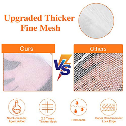 Fine Mesh Laundry Bags for Delicates, 3 Pack (2L+1M) Reusable Wash Bags with Sturdy Zippers, Durable Net Washing Bags for Lingerie, Bra, Sock, Underwear, Baby Clothes, Travel Organizer - size: set of 3 (2*L+1*M)