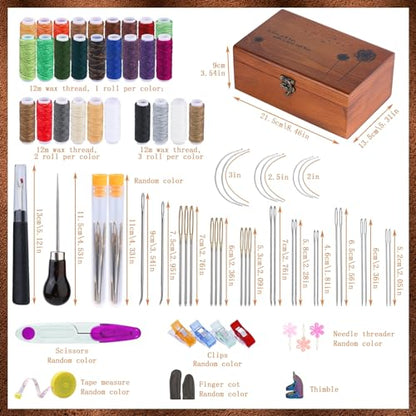 BUTUZE Sewing Kit, Leather Sewing Kit, Upholstery Repair Kit - size: 83 Pcs
