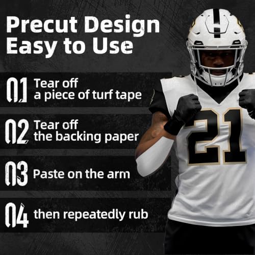 OK TAPE Turf Tape Football Precut 4in x 21ft (4in x 15.75in/16pcs) | Black Kinesiology Tape Waterproof, Durable and Super Sticky, Extra Wide Turf Tape for Turf Burn - color: Black