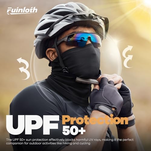 Fuinloth Neck Gaiter, 6 Pack Cooling UV Protection Bandana Face Mask Gator - color: Black+blue+green+navy+sand+brown