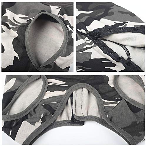 Dog Recovery Suit Abdominal Wound Puppy Surgical Clothes Post-Operative Vest Pet After Surgery Wear Substitute E-Collar & Cone(M, Camouflage) - color: Camouflage, size: Medium (Pack of 1)