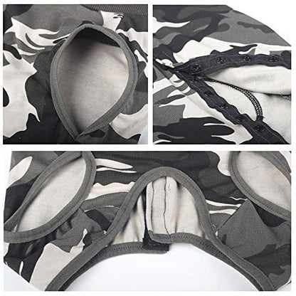 Dog Recovery Suit Abdominal Wound Puppy Surgical Clothes Post-Operative Vest Pet After Surgery Wear Substitute E-Collar & Cone(L, Camouflage) - color: Camouflage, size: Large (Pack of 1)