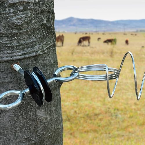 5 Pack Electric Fence Gate Kit, with Spring Gate Handle, 2 Anchor Insulators and 23 Feet Tension Big Spring，for Electric Fence Gate Livestock Fence Agricultural Fencing and Pasture - style: PK5 Spring Gate Kit