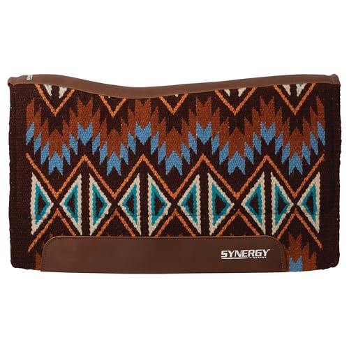 Weaver Equine Synergy Contoured Performance Saddle Pad - color: Quest-Brown/Blue, size: 32" x 34"