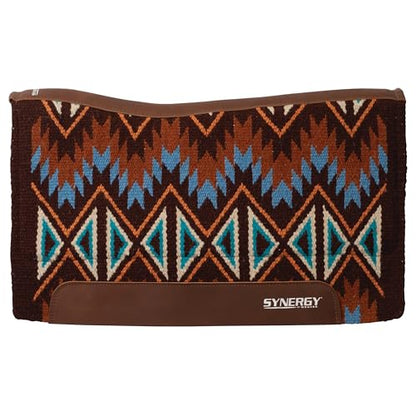 Weaver Equine Synergy Contoured Performance Saddle Pad - color: Quest-Brown/Blue, size: 32" x 34"