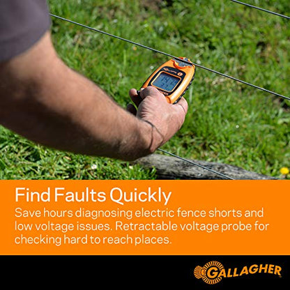 Gallagher Smartfix Fence Volt & Current Meter | Fault Finder for Electric Fencing | Digital Display with Directional Arrows | Measures Voltage, Amperage & Short Location | Saves Time on Repairs