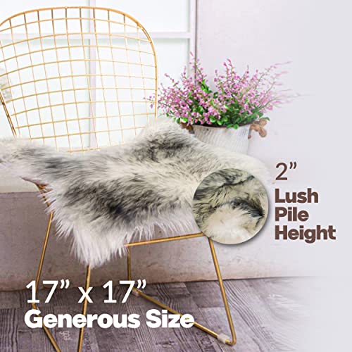 Natural Sheepskin Chair Pad, Non-Slip, Gradient Grey, 2 Pack - color: Gradient Grey, size: 2 Count (Pack of 1)