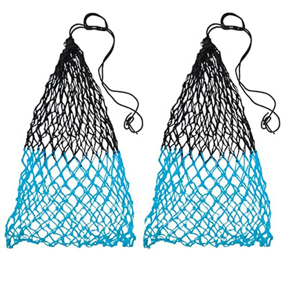 Set of 2 42" Soft Mesh Hay Nets with 2" Holes, Fits 4-6 Flakes of Hay (42", Light Brown/Dark Brown) - color: Light Brown/Dark Brown