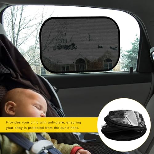 2 PCS Car Window Shade, 21"x14" Static Cling Automotive Side Window Screen Sun Shade Blocker, Removable Car Sunshade Cover Protect Your Child from Sun Glare Heat UV Rays (Transparent) - color: Transparent