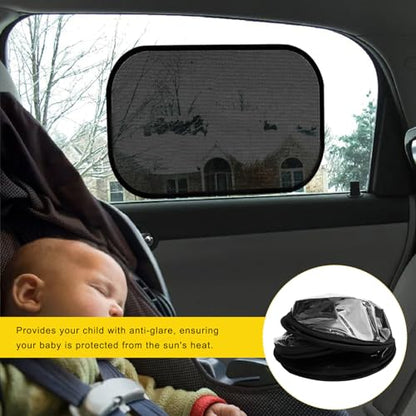 2 PCS Car Window Shade, 21"x14" Static Cling Automotive Side Window Screen Sun Shade Blocker, Removable Car Sunshade Cover Protect Your Child from Sun Glare Heat UV Rays (Transparent) - color: Transparent