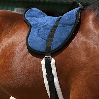 Harrison Howard Equestrian Saddle Pad Horse Riding Pad Bareback Pad with Girth - color: Midnight Blue
