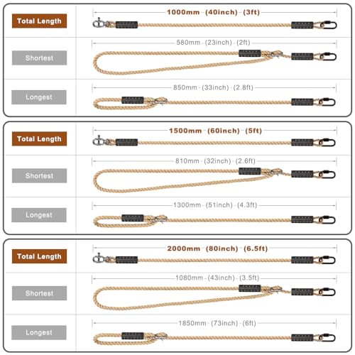 SELEWARE 3ft Tree Swing Rope, Adjustable Hammock Straps Hanging Kit - color: Beige - 2 Pack, size: 3ft