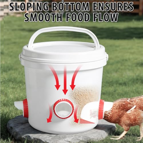 6PACK No Waste Chicken Feeder Ports, Chicken Feeder Cups for Bucket - size: 6 port with holesaw
