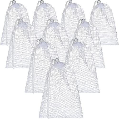 TecUnite 10 Pack Mesh Drawstring Bags for Laundry, 11.8 x 7.5 Inch, White - color: White, size: 11.8 x 7.5 Inch