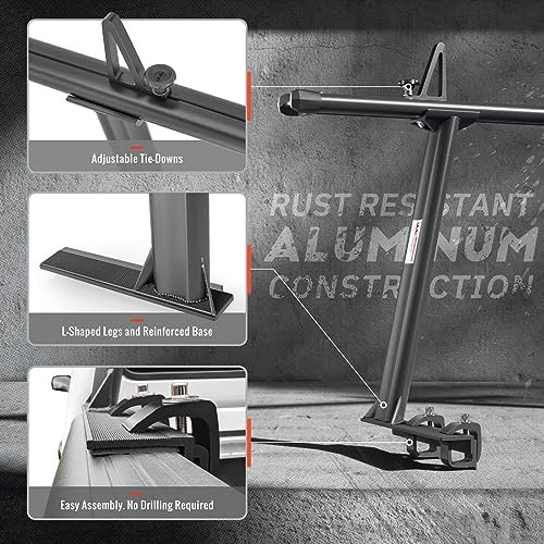 Model APX25 Extendable Aluminum Pick-Up Truck Ladder Rack (No Drilling Required) - Sandy Black - color: Sandy Black