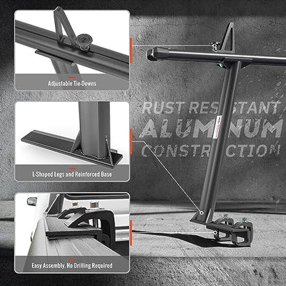 Model APX25 Extendable Aluminum Pick-Up Truck Ladder Rack (No Drilling Required) - Sandy Black - color: Sandy Black