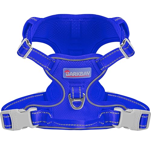 BARKBAY Dog Harness for Small Sized Dog No Pull Mesh 2 Clips Dog Vest - color: Sapphire Blue-Mesh, size: X-Small