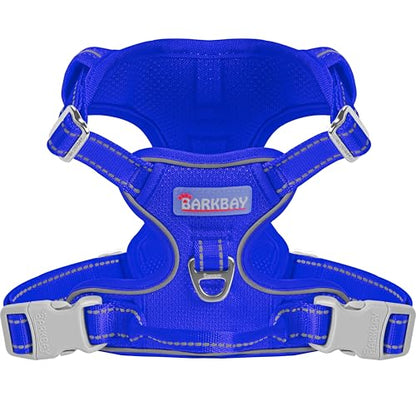 BARKBAY Dog Harness for Small Sized Dog No Pull Mesh 2 Clips Dog Vest - color: Sapphire Blue-Mesh, size: X-Small