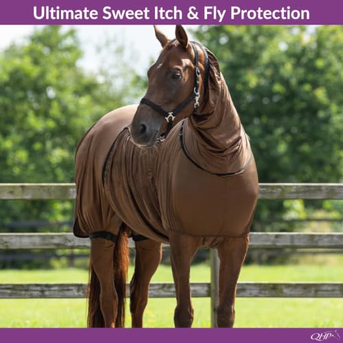 QHP Horse Fly Sheet | Sweet Itch Rug - color: Brown, size: 73 inch