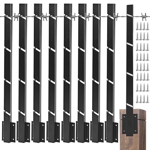 8 Pack Fence Post Extender, 24" Fence Barbed Wire Extend Arm，for Outdoor Fences to Increase Height, Protect Privacy and Pets Jumping Off Wooden Concrete Wall
