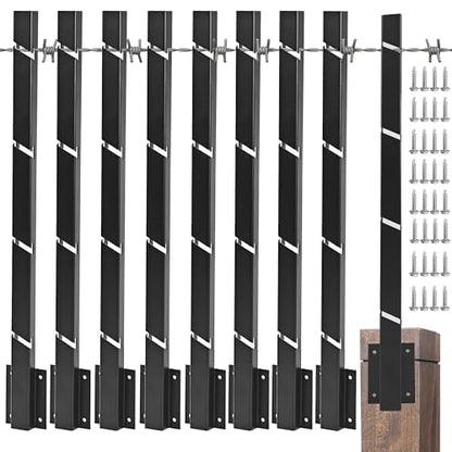 8 Pack Fence Post Extender, 24" Fence Barbed Wire Extend Arm，for Outdoor Fences to Increase Height, Protect Privacy and Pets Jumping Off Wooden Concrete Wall