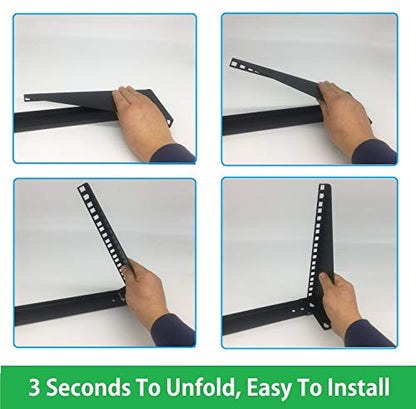 6U Steel Wall Mount Rack Vertical and Horizontal Mounting - size: 6U