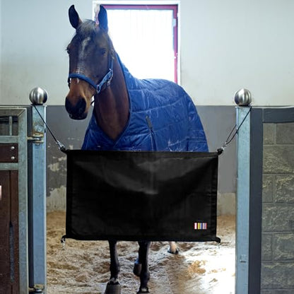 HORZE Durable Polyester Horse Stall Guard with Adjustable Straps | Measures 40" x 24" - Black - One Size