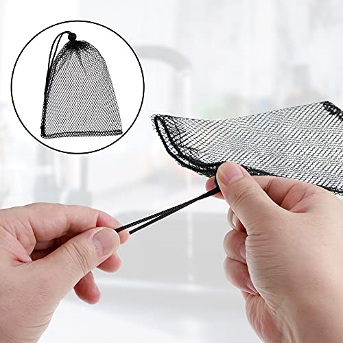 TecUnite 10 Pack Mesh Drawstring Bags for Laundry, 5.5 x 7.5 Inch, Black - color: Black, size: 5.5 x 7.5 Inch