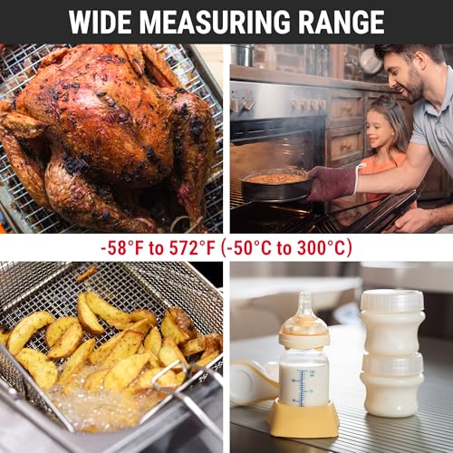 TempPro TempSwift Digital Meat Thermometer for Cooking | Instant Read Thermometer with Backlight, Kitchen Food Thermometer for Grill Smoker BBQ Oil Deep Fry Candy Bread Coffee - color: Blue
