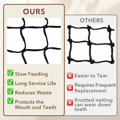 Pindex 6X6ft Round Bale Hay Net for Horses Slow Feed,Knotless-Livestock Slow Feed Hay,Fits 4x4 5x5 6x6 Round Bales,Heavy Duty &1.75inch Holes Feeder Nets for Horses Goats Cattle Reduce Waste