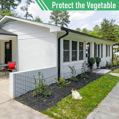 10 Panel No Dig Metal Garden Fence 40"H x 23.6'L Dog Fence Outdoor for Yard | Rustproof welded metal with ground stakes for outdoor yards, patios. Modular design restrains pets, rabbits and small animals - size: 10 Panels-23.6 ft(L) X 40 in(H) with Gate