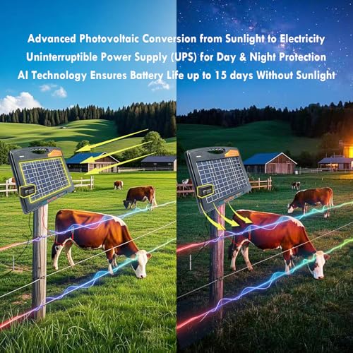 FenceMate Solar Powered Fence Charger 0.65J to 30 Miles for Containment
