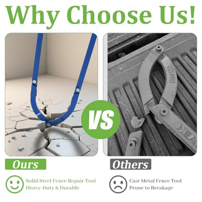 Fence Wire Fixer, Heavy Duty Fence Stretcher Tool for Horse Fence, Barb Wire Fencing, Wire Tightener Fence Repair Tool for Farm Ranch & Garden (Blue) - color: Blue