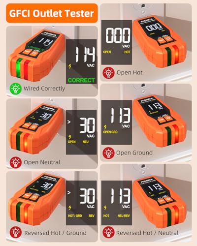 Circuit Breaker Finder & GFCI Outlet Tester with Digital LCD Display, 90-135V Electrical Circuit Tracer Tool for Electricians/DIY – Lightweight (Includes Batteries & Carrying Case)
