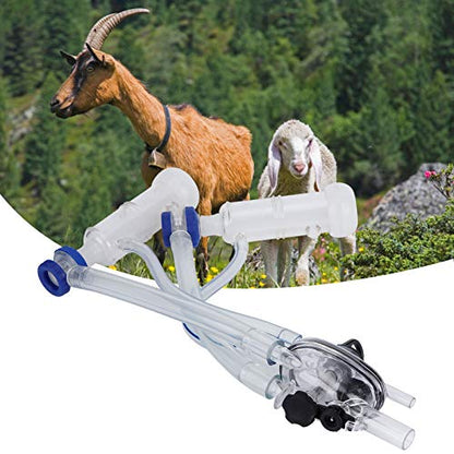 GLOGLOW Goat Milking Cluster, Sheep Milking Kit with Milker Claw Assembly for Mobile Milking Machine Teat Cup Milk Collector for Farm Animals