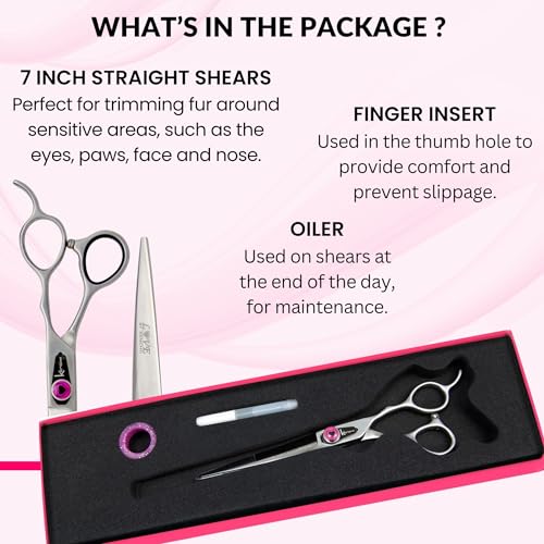 Kenchii Love Dog Grooming Shears, 7in Straight - size: 7.0" Straight
