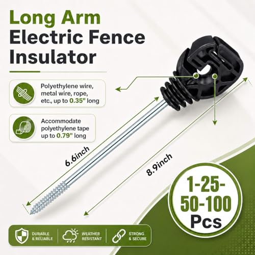 Tandefio 25 Pcs Electric Fence Wire Insulator Stand off Screw in Insulator