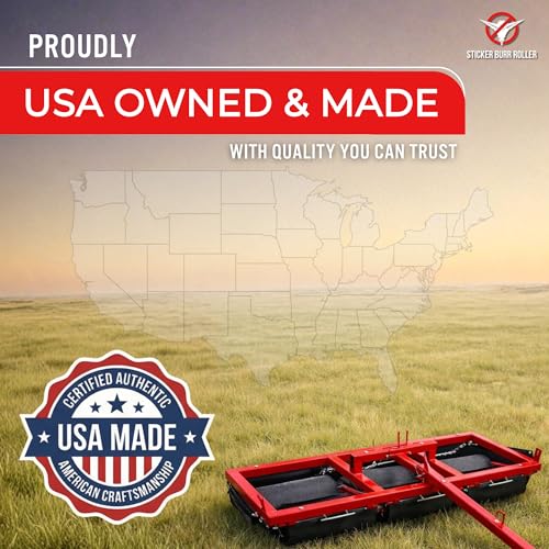 Pull-Behind Bigfoot Sticker Burr Roller Remover Yard Tool - USA Made, Our Largest Burr Remover Tool for Fast & Efficient Burr Removal - Patented Goat Head Roller and Picker - 36" Wide Maximum Coverage - size: BIGFOOT