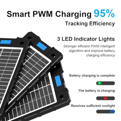 7.5W Solar Car Battery Charger 12V Portable Waterproof Solar Panel Trickle Charger Maintainer with Smart PWM for Car, Automotive, Motorcycle, Boat, Marine, RV,Trailer, Snowmobile, etc. - color: 7.5W PWM Solar Battery Charger