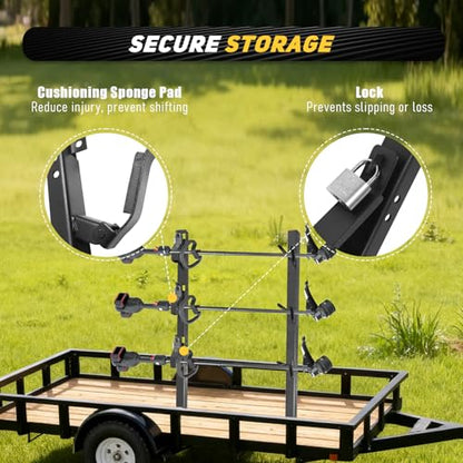 Black 3 Place Trimmer Weed Eater Rack for Open & Enclosed Trailer - size: 3 lock