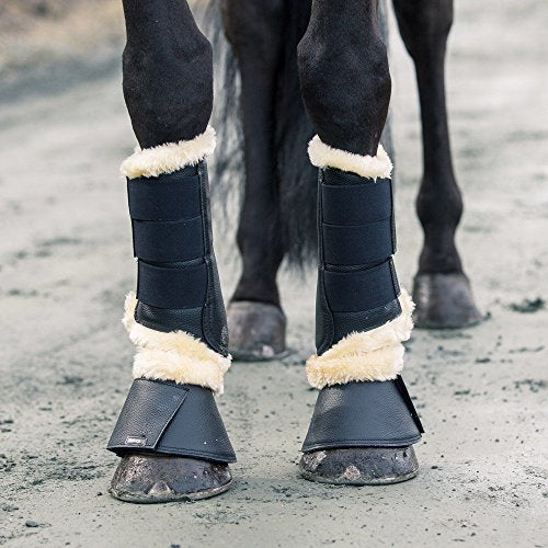 Horze Signature Bell Boots - Black - XXL - color: Black, size: XXL