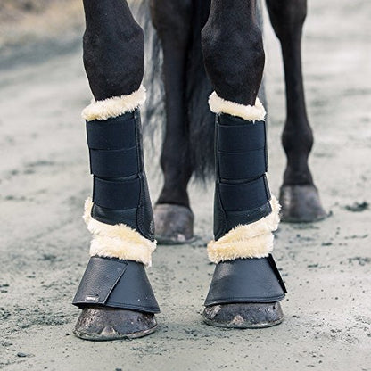 Horze Signature Bell Boots - Black - XXL - color: Black, size: XXL