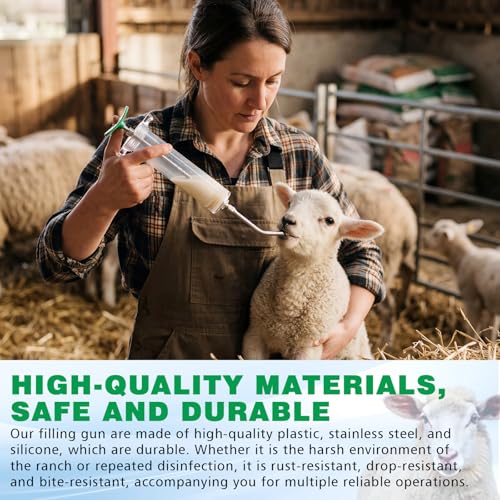Threlaco 100ml 2 Pcs Drench Gun for Goats, Sheep & Cattle - size: 100ml